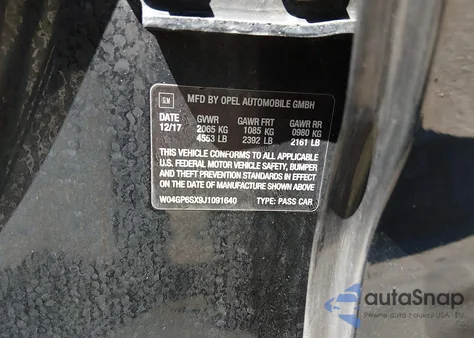 2018 Buick Regal Sportback Essence z USA, uszkodzony, nr VIN W04GP6SX9J1091640